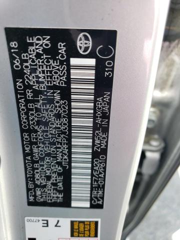 JTDKARFP7J3087023 - 2018 TOYOTA PRIUS PRIM Gümüş foto 12