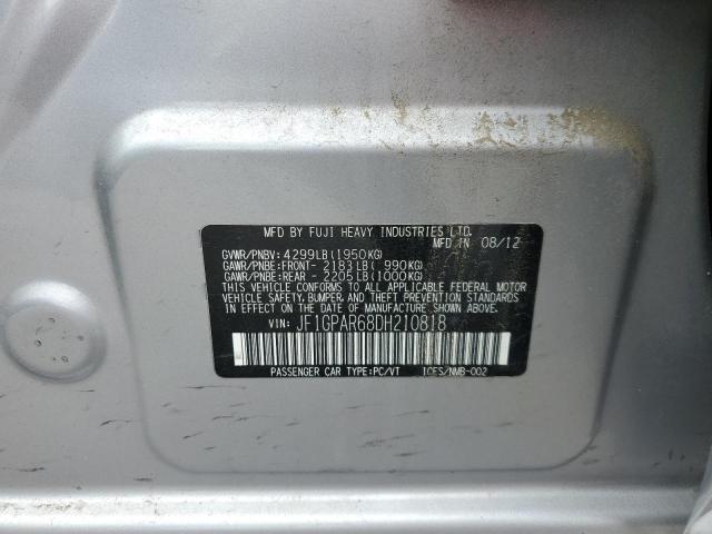 JF1GPAR68DH210818 - 2013 SUBARU IMPREZA SPORT LIMITED SILVER photo 12