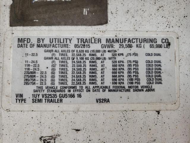 1UYVS2535GU516616 - 2016 UTILITY TRAILER Ağ foto 10