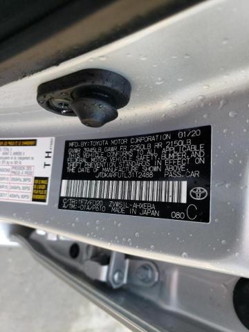 JTDKARFU1L3112488 - 2020 TOYOTA PRIUS L SILVER photo 12