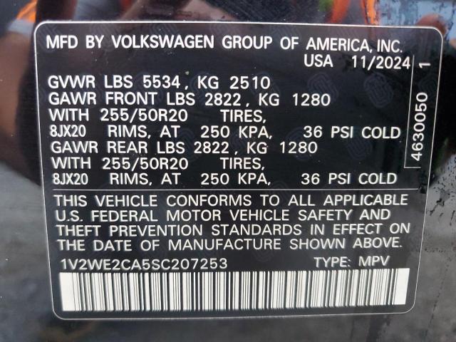 1V2WE2CA5SC207253 - 2025 VOLKSWAGEN ATLAS CROS SE BLACK photo 14