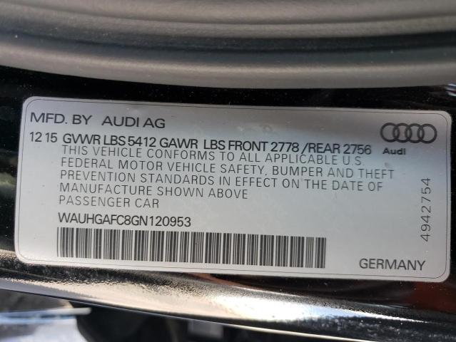 WAUHGAFC8GN120953 - 2016 AUDI A6 PRESTIGE შავი ფოტო 13