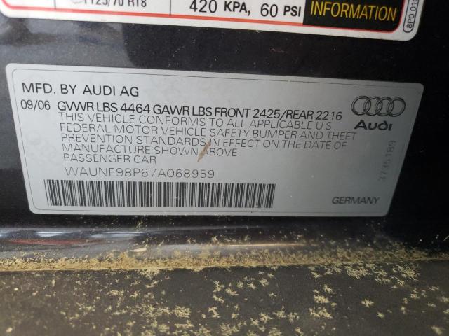 WAUNF98P67A068959 - 2007 AUDI A3 2.0 PREMIUM GRAY photo 12