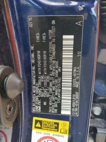 5TDJKRFH6FS141483 - 2015 TOYOTA HIGHLANDER XLE Mavi foto 13