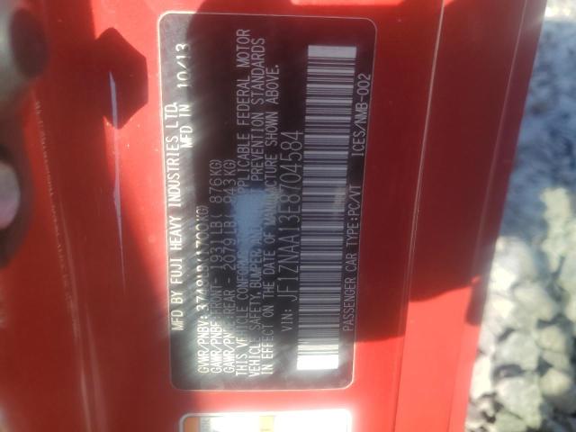 JF1ZNAA13E8704584 - 2014 TOYOTA SCION FR-S RED photo 12