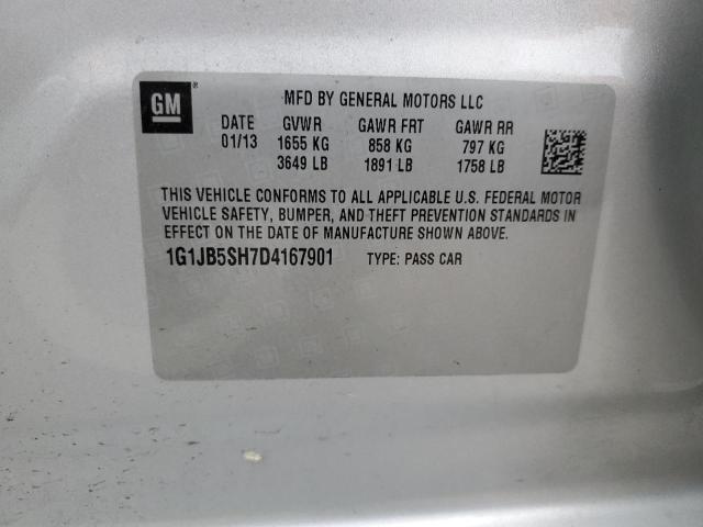 1G1JB5SH7D4167901 - 2013 CHEVROLET SONIC LS Gümüş foto 12