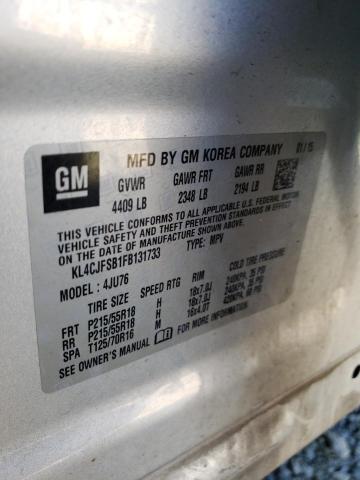 KL4CJFSB1FB131733 - 2015 BUICK ENCORE CONVENIENCE Gümüş foto 12