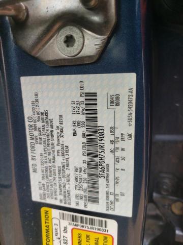 3FA6P0H75JR190831 - 2018 FORD FUSION SE Niebieski zdjęcie 12