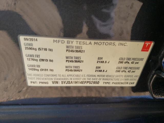 5YJSA1H14EFP52950 - 2014 TESLA MODEL S Grafit foto 12