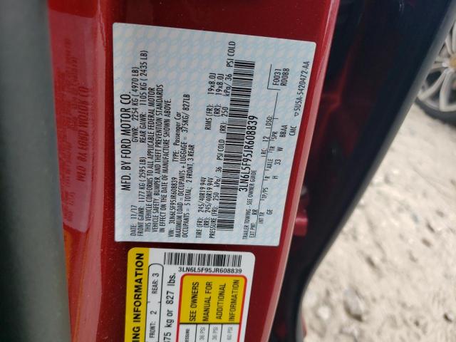 3LN6L5F95JR608839 - 2018 LINCOLN MKZ RESERVE 勃艮第红 照片 13