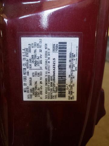 1FTZF18W0WKA23215 - 1998 FORD F-150 BURGUNDY photo 12