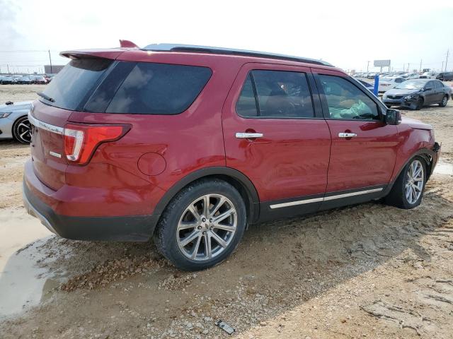 1FM5K7FH5HGE36220 - 2017 FORD EXPLORER LIMITED RED photo 3