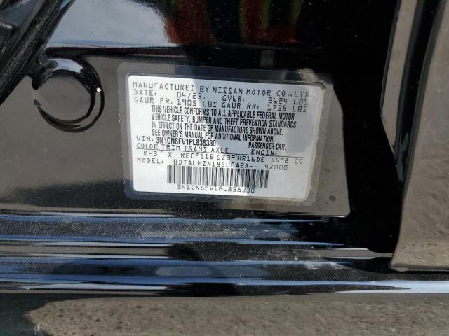 3N1CN8FV1PL838330 - 2023 NISSAN VERSA SR BLACK photo 12