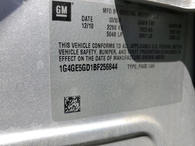 1G4GE5GD1BF256844 - 2011 BUICK LACROSSE CXS SILVER photo 12