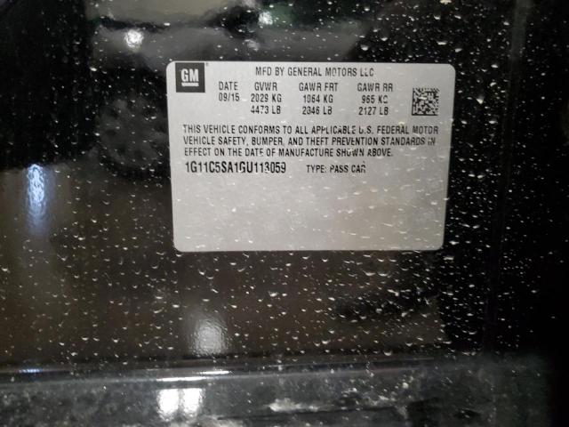1G11C5SA1GU113059 - 2016 CHEVROLET MALIBU LIM LT 黑色 照片 12