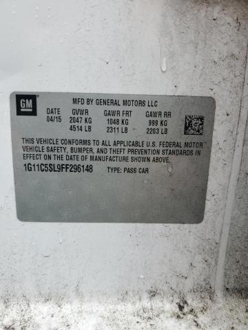 1G11C5SL9FF296148 - 2015 CHEVROLET MALIBU 1LT 白色 照片 12