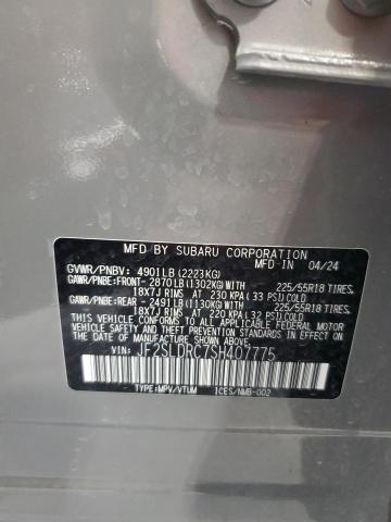 JF2SLDRC7SH407775 - 2025 SUBARU FORESTER LIMITED Серебристый фото 13