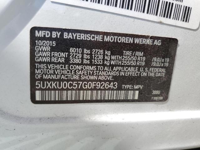 5UXKU0C57G0F92643 - 2016 BMW X6 SDRIVE35I WHITE photo 13