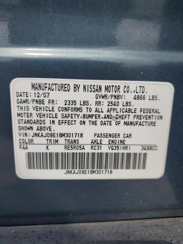 JNKAJ09E18M301718 - 2008 INFINITI EX35 BASE 青色 照片 13