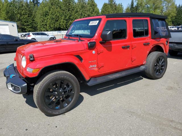 1C4JJXP61NW108278 - 2022 JEEP WRANGLER U SAHARA 4XE RED photo 1