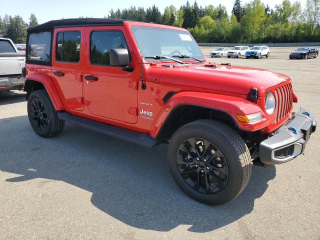 1C4JJXP61NW108278 - 2022 JEEP WRANGLER U SAHARA 4XE RED photo 4