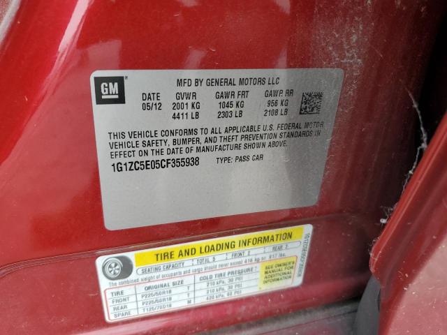 1G1ZC5E05CF355938 - 2012 CHEVROLET MALIBU 1LT BURGUNDY photo 12