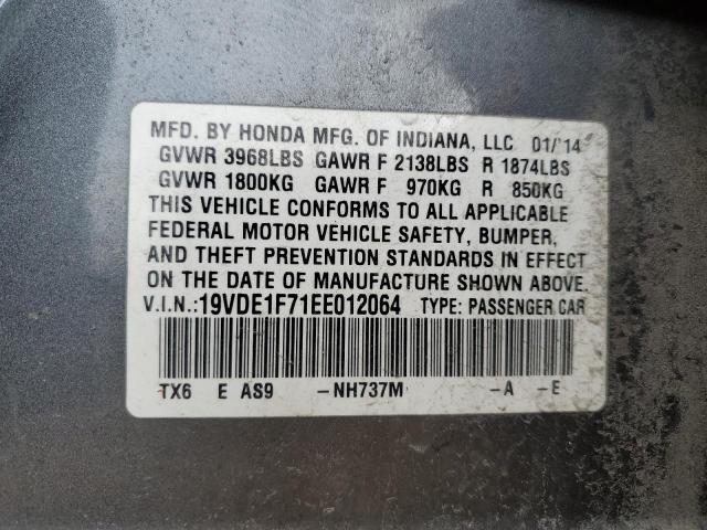 19VDE1F71EE012064 - 2014 ACURA ILX 20 TECH GRAY photo 13