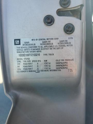 1GCEC19V77Z133216 - 2007 CHEVROLET SILVERADO C1500 CLASSIC Gümüş foto 13