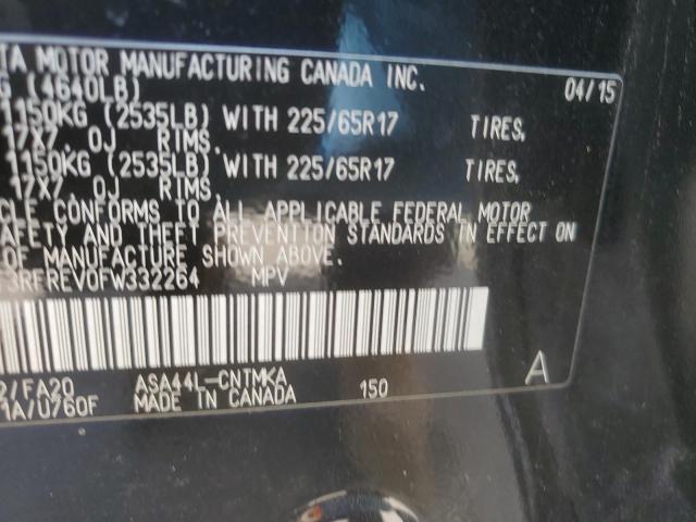 2T3RFREV0FW332264 - 2015 TOYOTA RAV4 XLE BLACK photo 13