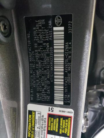 4T1C11AK4RU233509 - 2024 TOYOTA CAMRY LE 灰色 照片 12