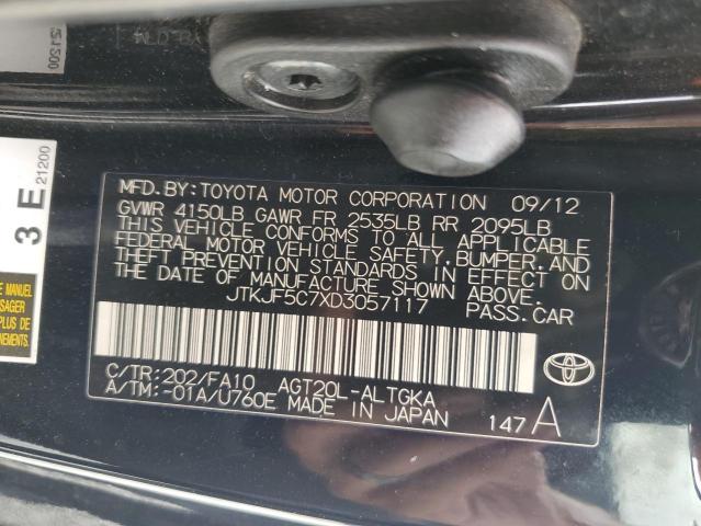 JTKJF5C7XD3057117 - 2013 TOYOTA SCION TC 黑色 照片 12