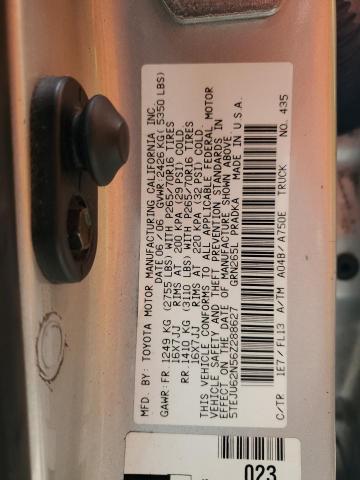 5TEJU62N56Z288627 - 2006 TOYOTA TACOMA DOUBLE CAB PRERUNNER SILVER photo 12