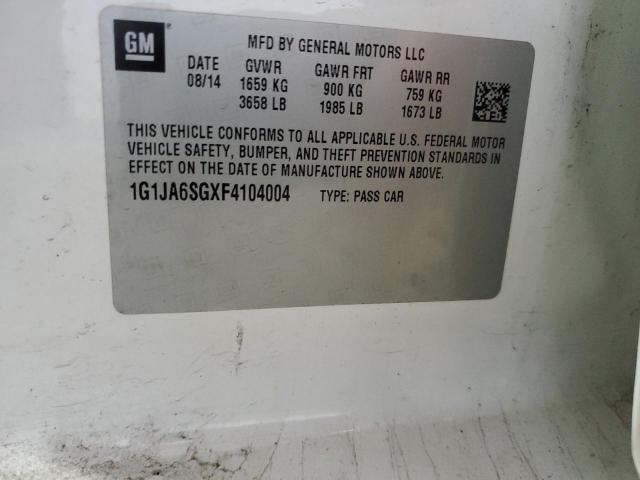 1G1JA6SGXF4104004 - 2015 CHEVROLET SONIC LS 白色 照片 12