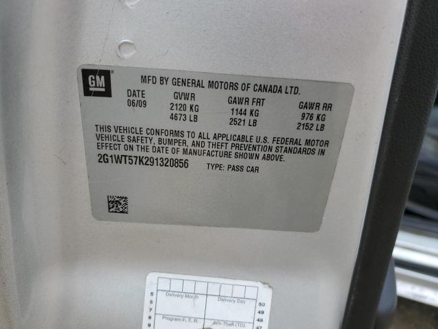 2G1WT57K291320856 - 2009 CHEVROLET IMPALA 1LT SILVER photo 12