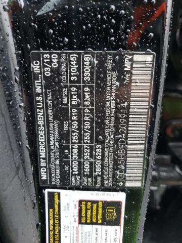 4JGDA5HB9DA209914 - 2013 MERCEDES-BENZ ML 350 4MATIC BLACK photo 13