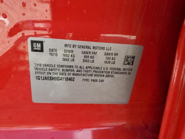 1G1JA6SH8G4118462 - 2016 CHEVROLET SONIC LS RED photo 12