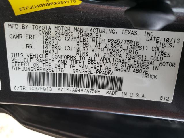 5TFJU4GN9EX052176 - 2014 TOYOTA TACOMA DOUBLE CAB PRERUNNER GRAY photo 13