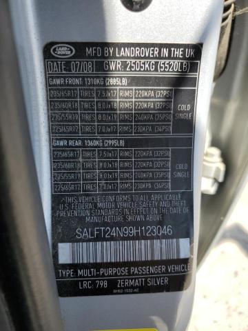 SALFT24N99H123046 - 2009 LAND ROVER LR2 HSE TECHNOLOGY SILVER photo 13