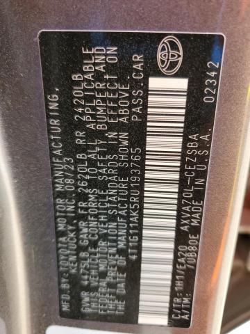 4T1G11AK5RU193765 - 2024 TOYOTA CAMRY SE NIGHT SHADE GRAY photo 12