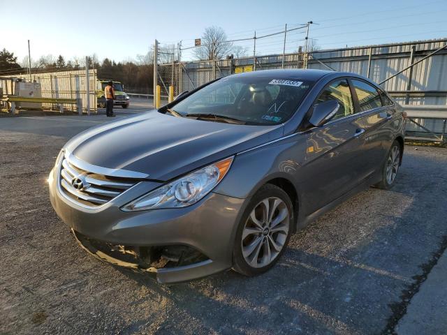 5NPEC4ACXEH857160 - 2014 HYUNDAI SONATA SE GRAY photo 2