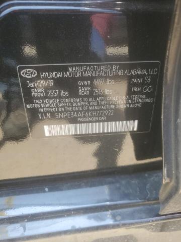 5NPE34AF6KH772922 - 2019 HYUNDAI SONATA LIMITED BLACK photo 12