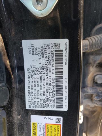 2HGFE2F59NH519532 - 2022 HONDA CIVIC SPORT 黑色 照片 12