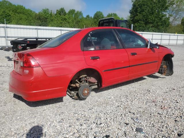 1HGES16315L017405 - 2005 HONDA CIVIC DX VP Կարմիր լուսանկար 3