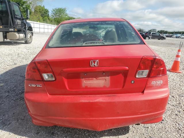 1HGES16315L017405 - 2005 HONDA CIVIC DX VP Կարմիր լուսանկար 6