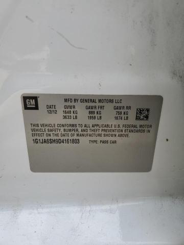 1G1JA6SH9D4161803 - 2013 CHEVROLET SONIC LS WHITE photo 12