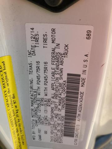 5TFTX4GN6FX041606 - 2015 TOYOTA TACOMA PRERUNNER ACCESS CAB WHITE photo 13