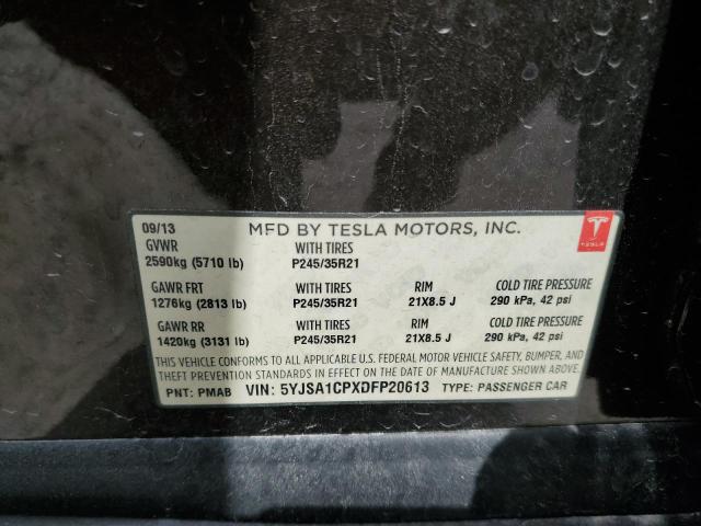5YJSA1CPXDFP20613 - 2013 TESLA MODEL S BROWN photo 12