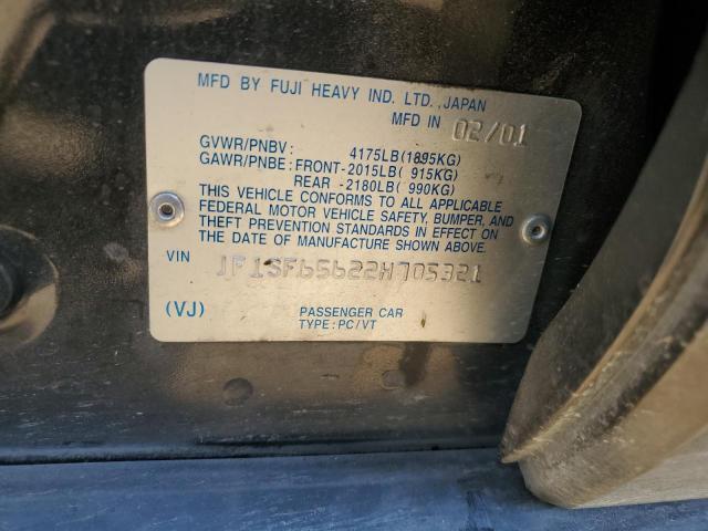 JF1SF65622H705321 - 2002 SUBARU FORESTER S BLACK photo 12