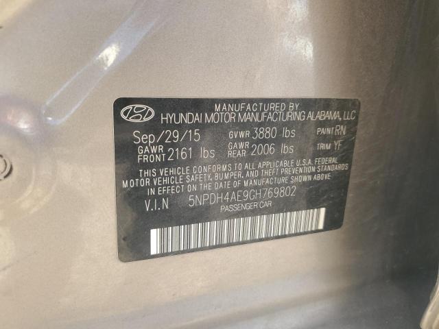 5NPDH4AE9GH769802 - 2016 HYUNDAI ELANTRA SE TAN photo 12