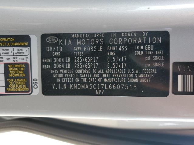 KNDMA5C17L6607515 - 2020 KIA SEDONA L SILVER photo 14